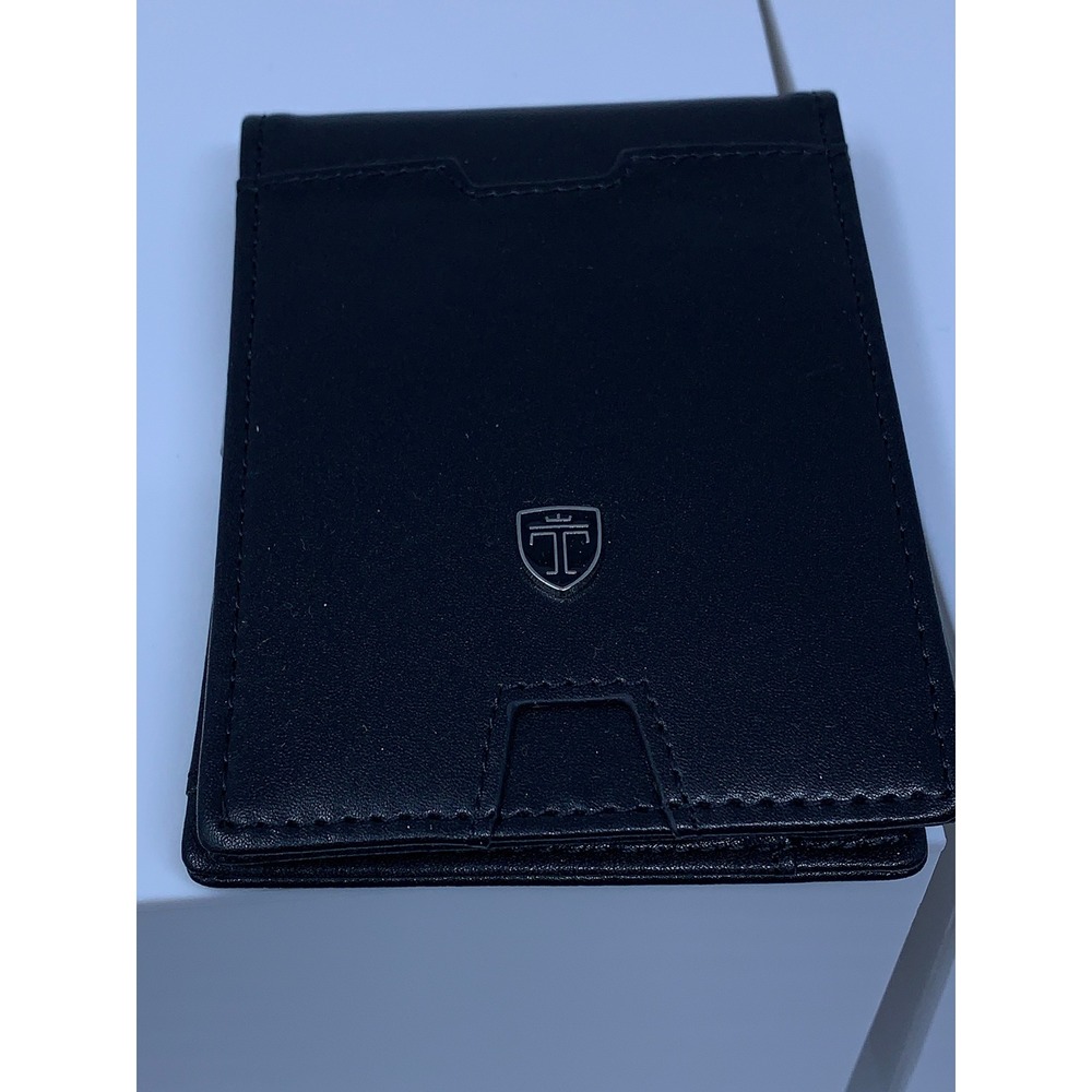 Travando Mens OS Black RFID Blocking Slim Bifold Money Clip Wallet New